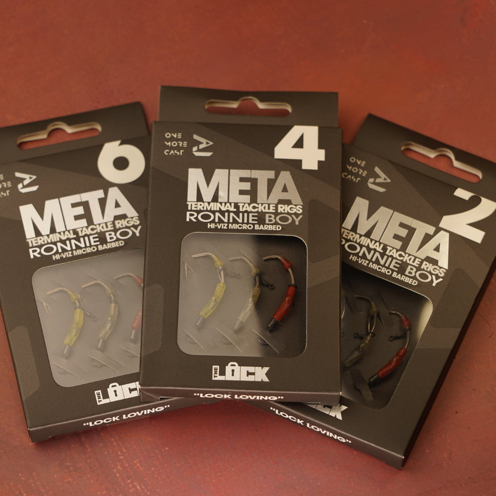 OMC One More Cast META Lock Hook Ronnie Boy Hi Viz micro barbed barbless size 6 4 2