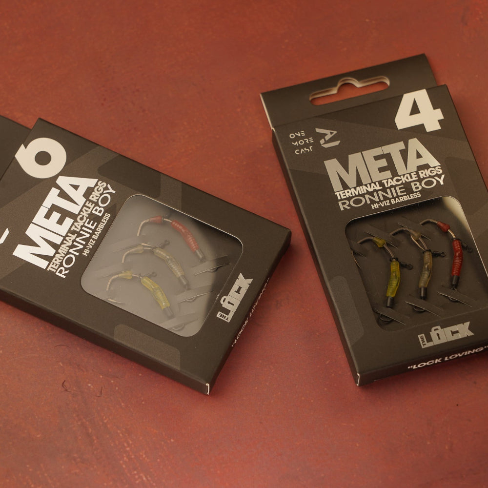 OMC One More Cast META Lock Hook Ronnie Boy Hi Viz micro barbed barbless size 6 4 2